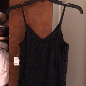Black lined crochet dress